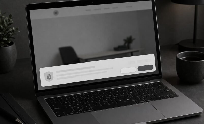 Aviso de cookies em site representando coleta de dados e privacidade digital